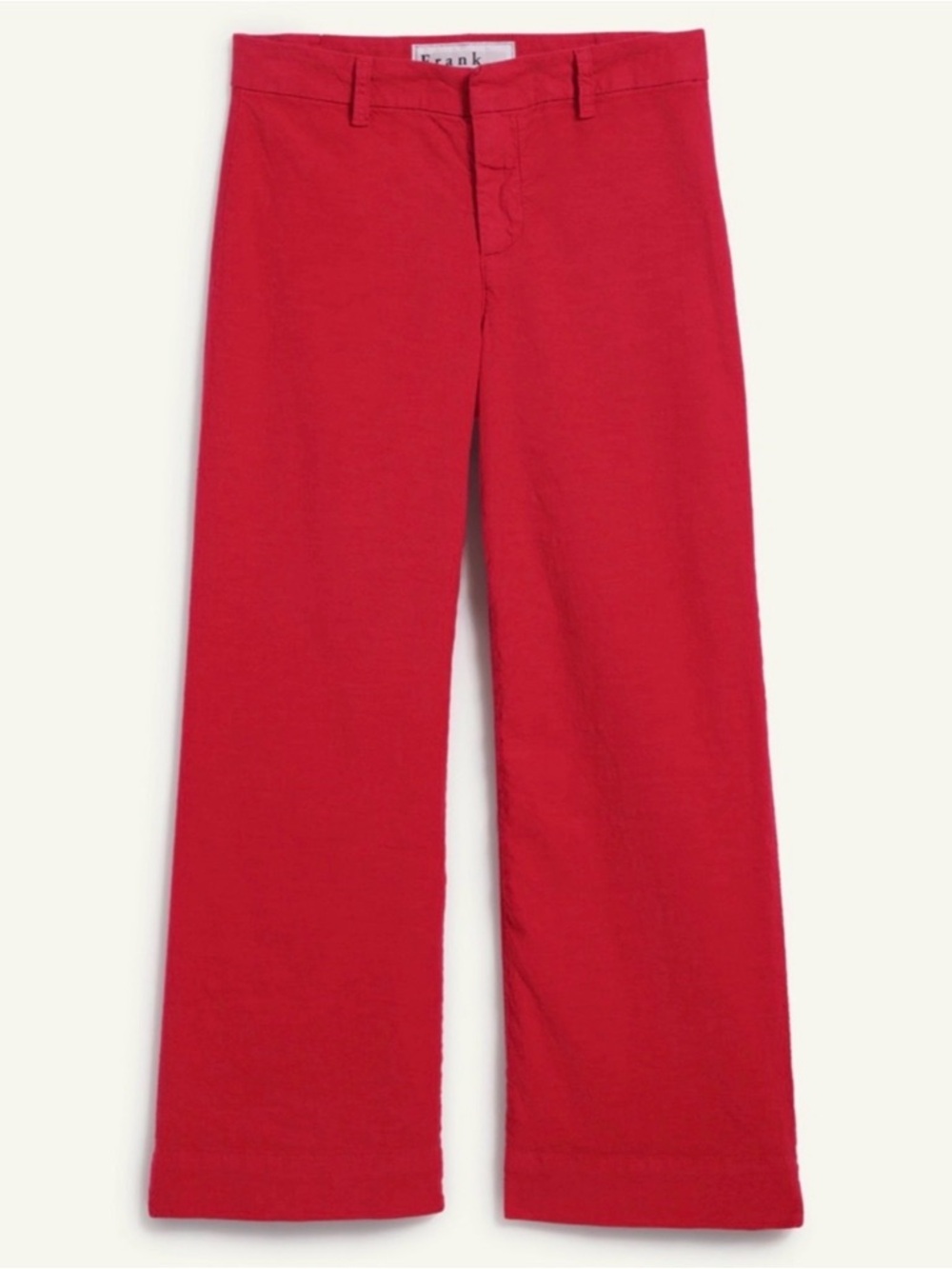 Frank & Eileen Wexford Wide Leg Linen Pant 12 Red Cotton Resort Coastal Chic - Picture 4 of 13